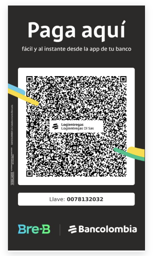 Código QR Llave Bre-B Logientregas DL
